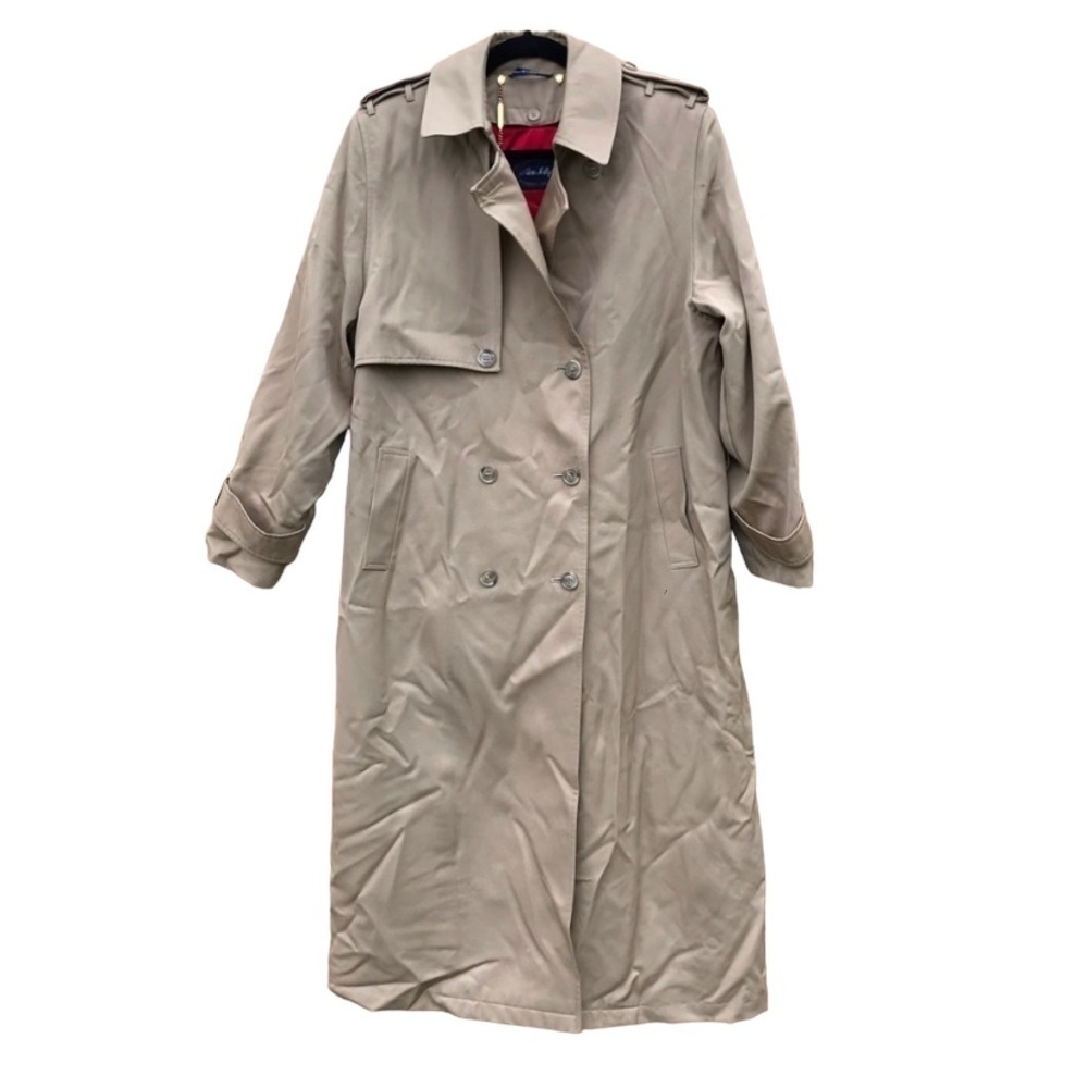 Vintage Allen Lolly Women’s Trench Coat Button Wool Lining - Picture 1 of 7